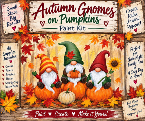 Autumn Gnomes on Pumpkins Paint Kit