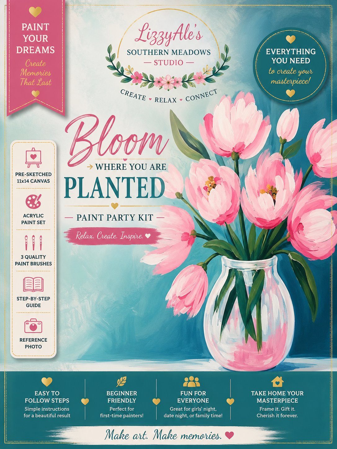 Bloom Where You Are Planted Paint Party Kit
