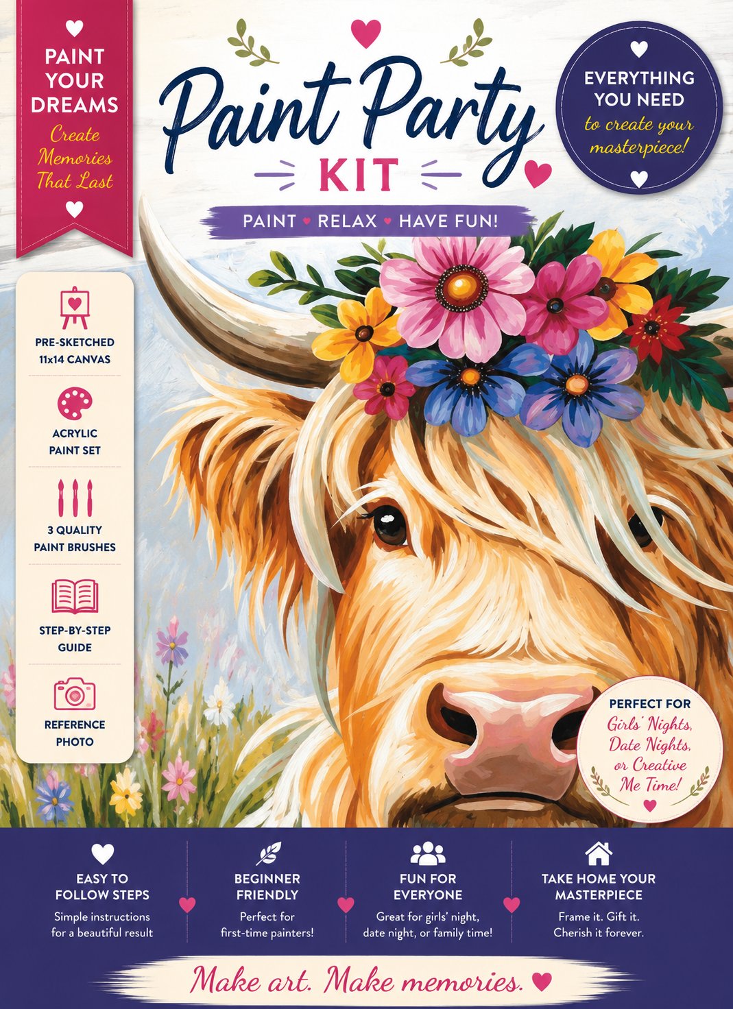 Briar the Highland Cow Paint Party Kit