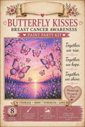 Butterfly Kisses Breast Cancer Awareness DIY Paint Kit - butterflies with pink ribbons over sunset water scene