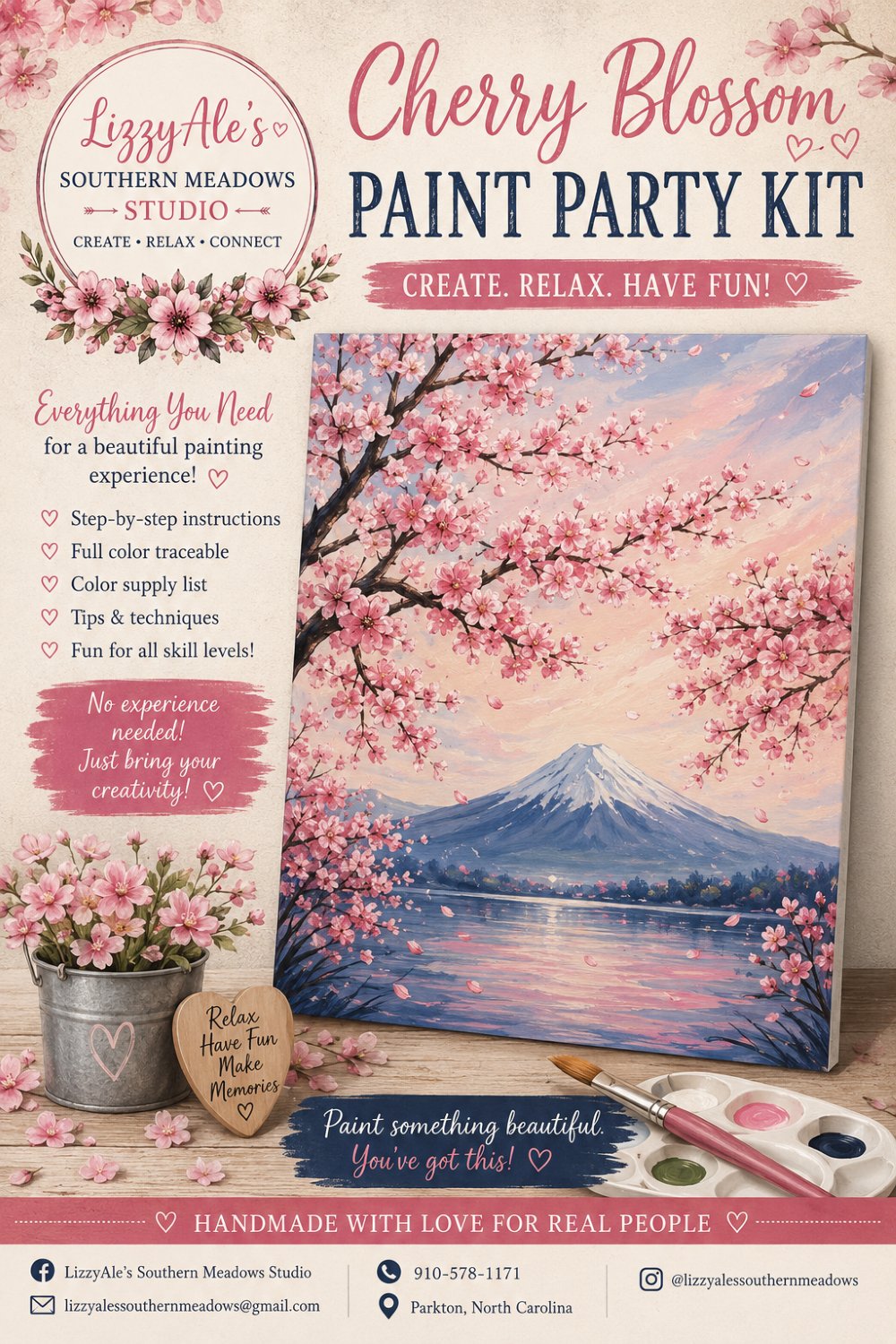 Cherry Blossom Paint Party Kit