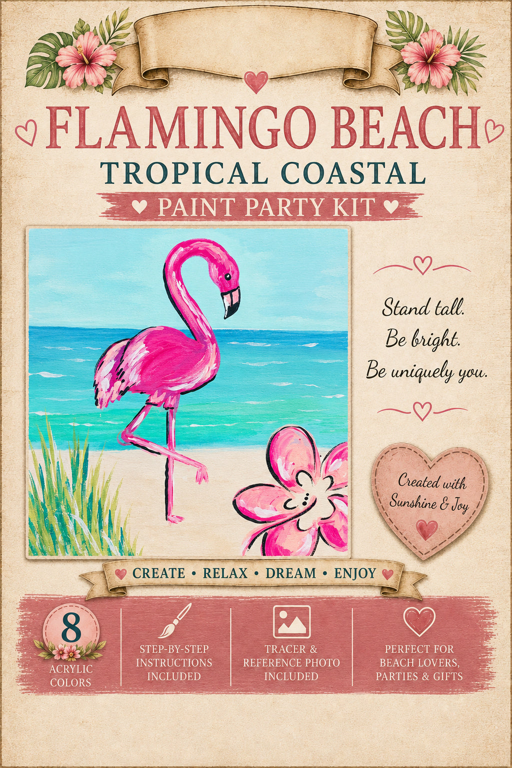 Flamingo Beach DIY Paint Kit