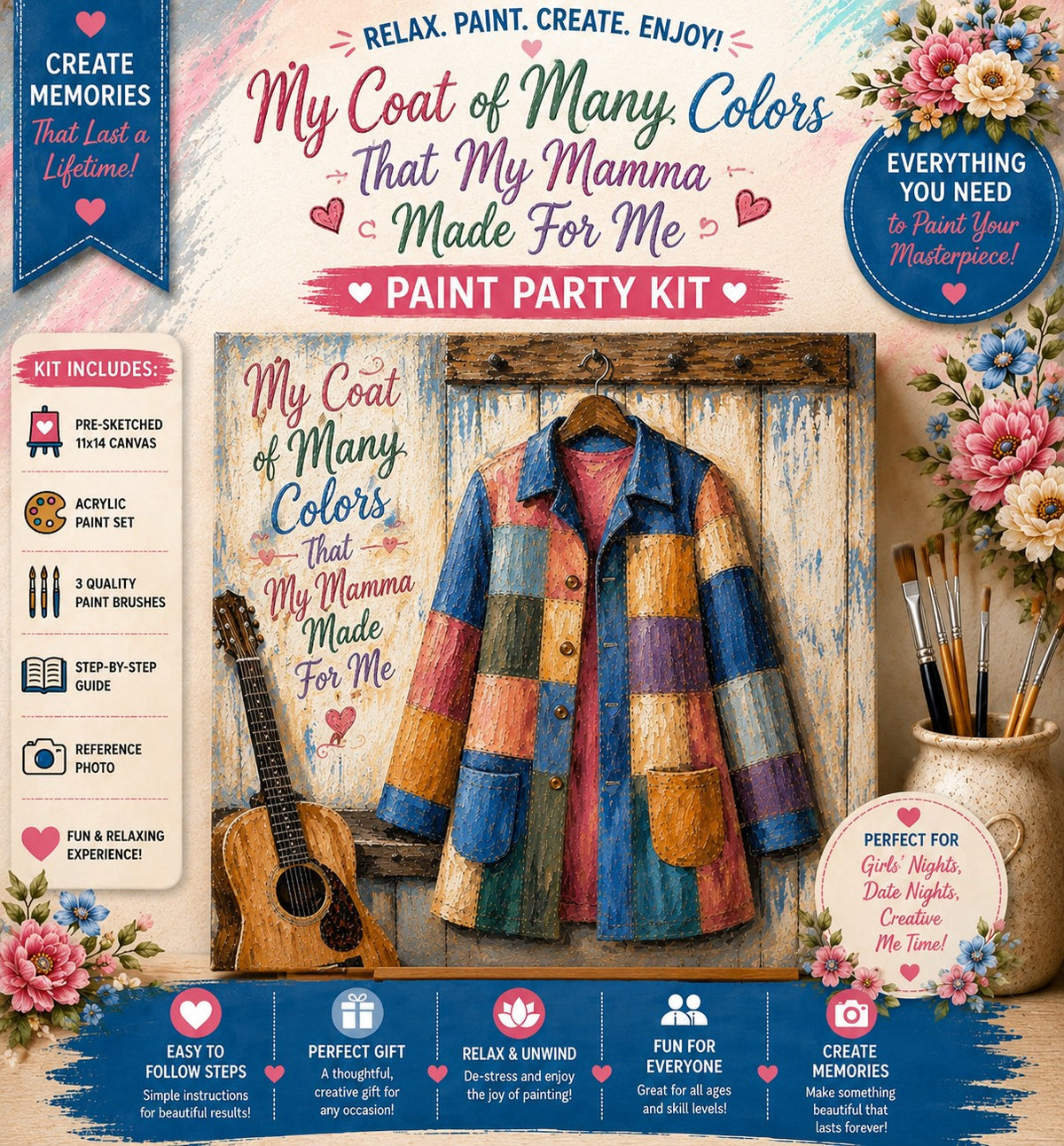 My Coat of Many Colors That My Mamma Made For Me Paint Kit