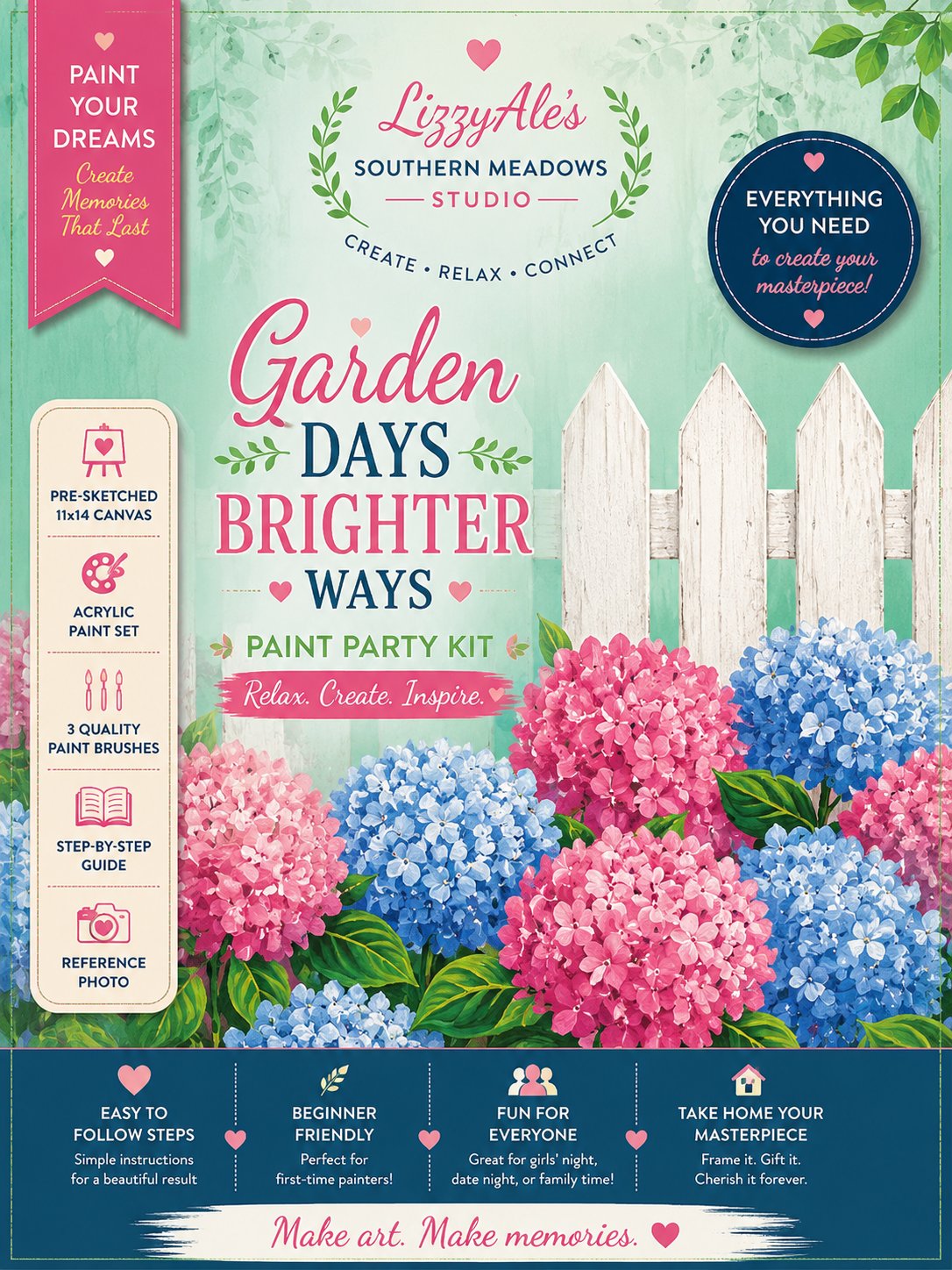 Garden Days, Brighter Ways Paint Party Kit