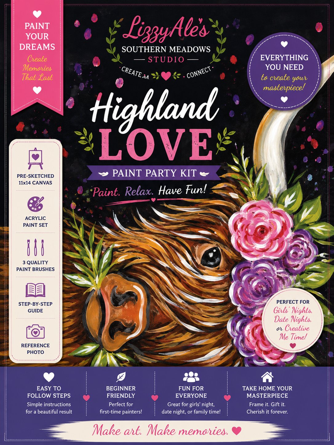 Highland Love Paint Party Kit