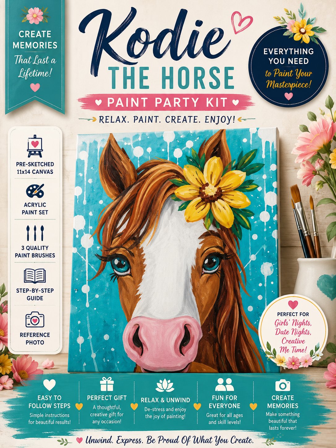 Kodie the Horse Paint Party Kit
