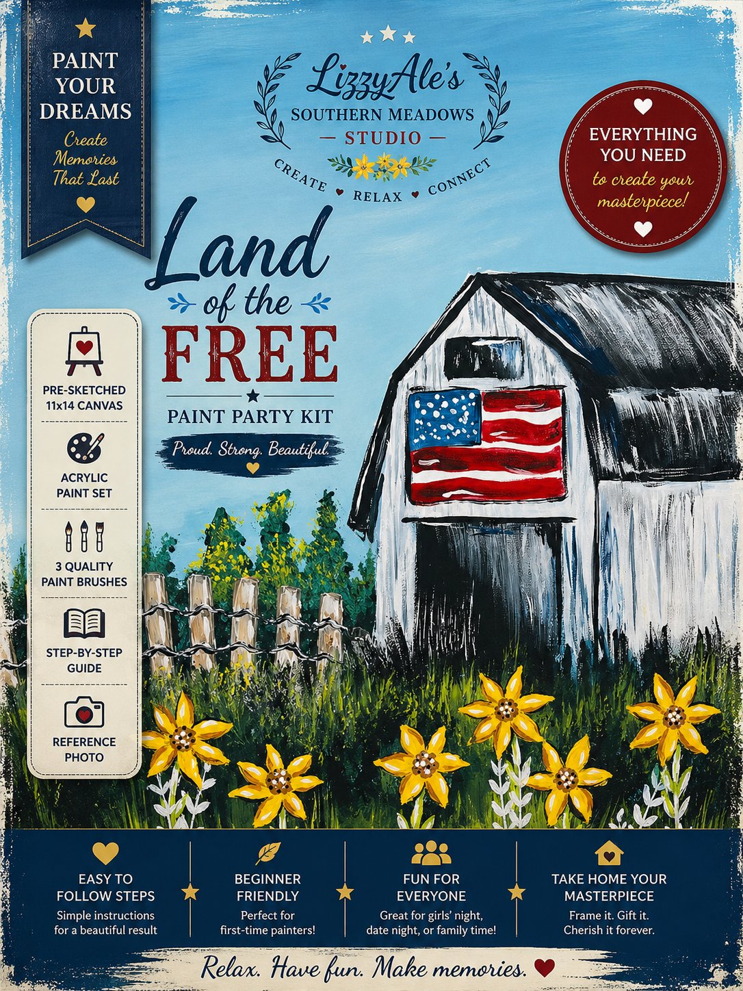 Land of the Free Paint Party Kit