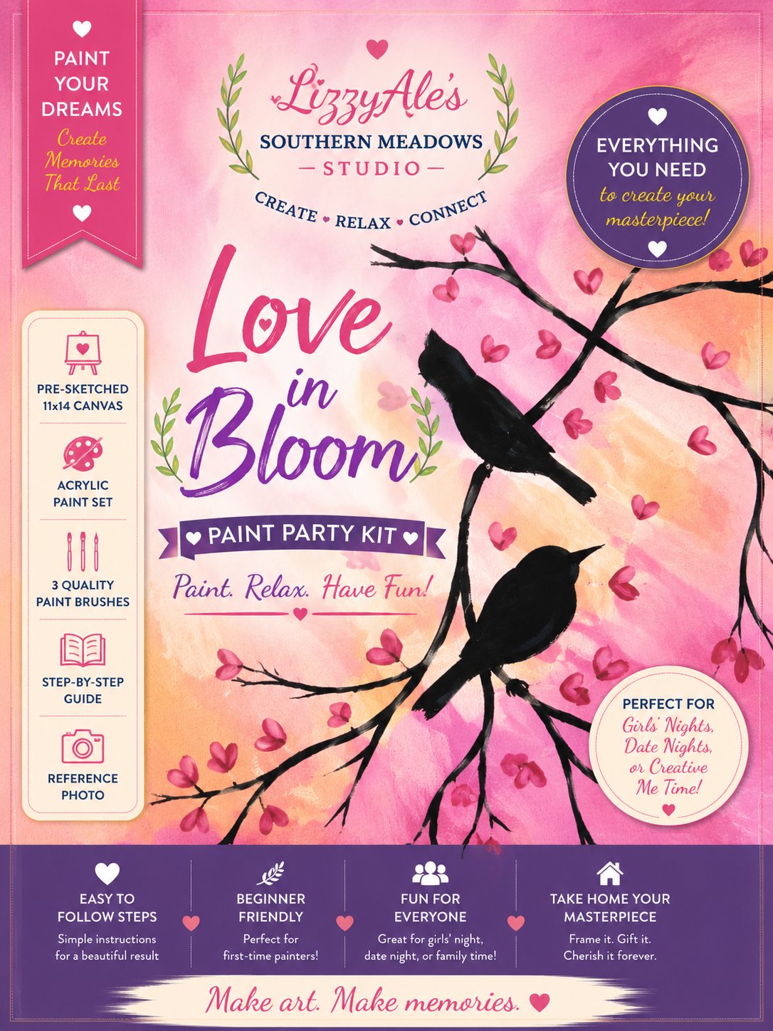 Love in Bloom Paint Party Kit