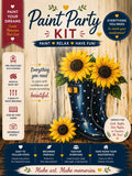 Sunflowers & Rain Boots Paint Party Kit | Farmhouse Sunflower Acrylic Painting Kit