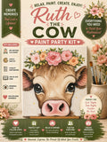 Ruth the Cow Paint Party Kit | Farmhouse Cow Acrylic Painting Kit