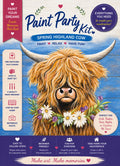 Spring Highland Cow Paint Party Kit | Farmhouse Highland Cow Painting Kit